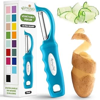 Premium Swivel Vegetable Peeler, Comfortable Handle and Ultra Sharp Stainless Steel Blades - Perfect Kitchen Peeler For Veggie, Fruit, Potato, Carrot, Apple - Teal