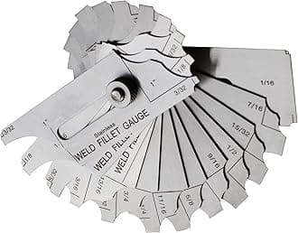 RIVERWELD 12 Piece Fillet Weld Set 1/32" increments to 1/2", 1/16" increments to 1" Inch RL Gauge Welding Inspection Test Ulnar