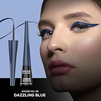 FACESCANADA Magneteyes Color Eyeliner Gel - Dazzling Blue,4 Ml|Glossy Finish|24Hr Long-Lasting|Waterproof|Smudgeproof|Precise Application|Intense Color Payoff|Almond Extract & Vitamin E