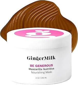 Deep Repair Hair Mask for Dry and Curly Hair – Castor Oil, Biotin, Ginger – Sulfate-Free – Be Generous by Ginger Milk – 8 oz