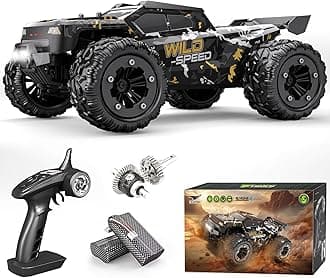 TENSSENX 1/16 All Terrain Fast RC Cars for Adults, 40KPH High Speed 4WD Electric Off-Road Remote Control Monster Truck, 2.4Ghz Waterproof Monster Truck with 2 Batteries for Boys & Kids