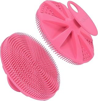 INNERNEED Body Brush, Silicone, Body Washing, Excellent Foaming, Shower Brush, Cleanses Exfoliates & Pores, Body Scrubber, Soft, Handheld, Easy Care, Smooth Skin, For Bath (Pink) Silicone Body