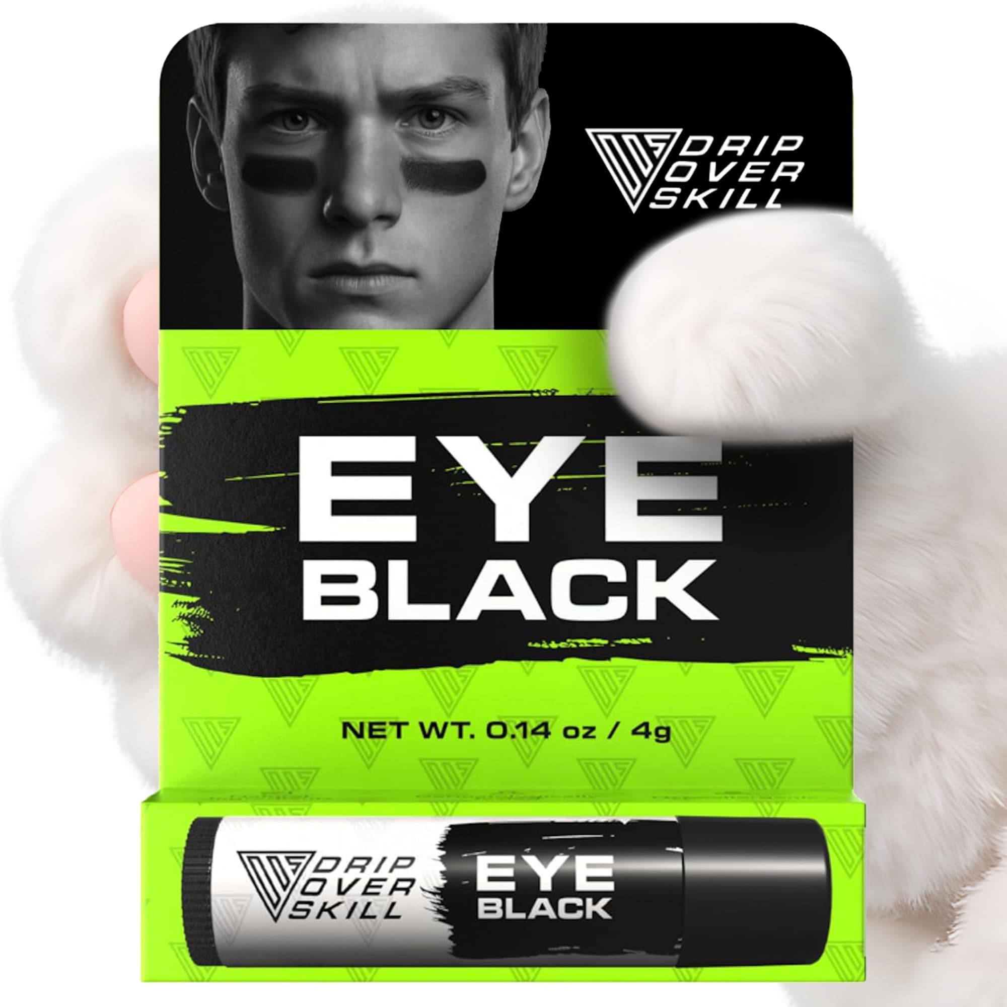 Eye Black by DRIP Over Skill, Made with Natural Ingredients, Skin-Safe Sports Face Paint Stick, Repels Sweat, Anti-Glare, Clean Eye Black Baseball, Football, Softball, Lacrosse, Easter Basket Stuffers