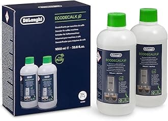 Original EcoDecalk Descaler for Fully Automatic Coffee Machine and Coffee Makers, Universal Descaler for 10 Descaling Processes, DLSC502, 2 x 500 ml, White