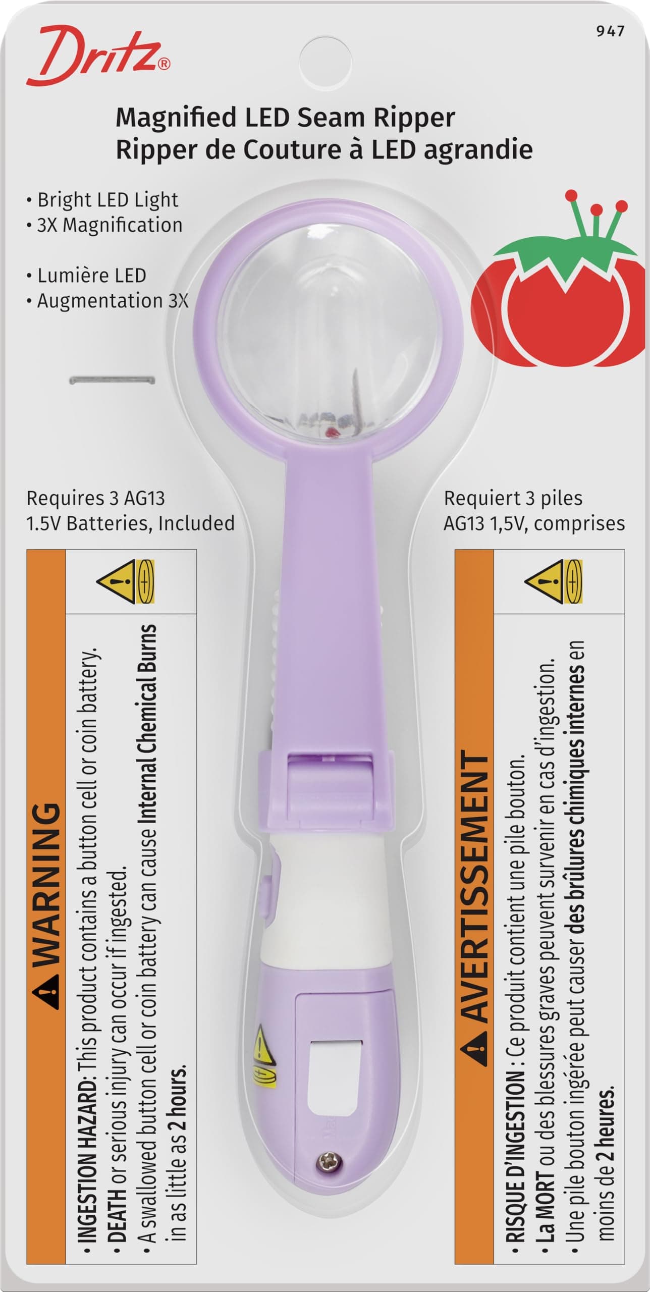 Magnified LED Seam Ripper, Purple