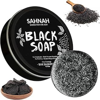 Gray hair shampoo Black Soap - Natural Gray Coverage for All Hair Types with Fo-Ti & Ginseng Vegan Formula Moisturizing Scalp Care & Nourishment Parents Birthday Gift