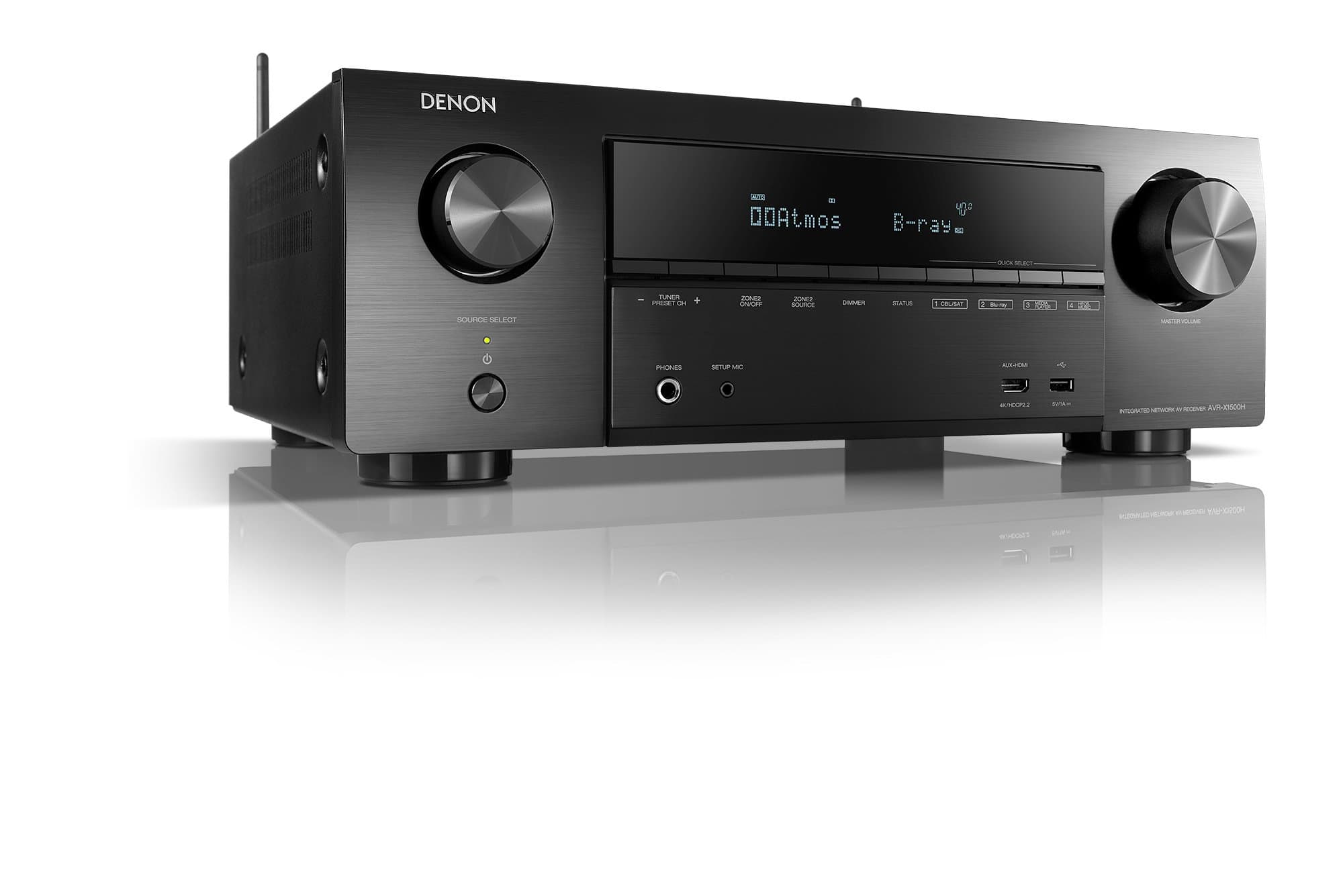 Denon AVR-X1500H 7.2 Ch. AV Receiver with Amazon Alexa Voice Control (Black)