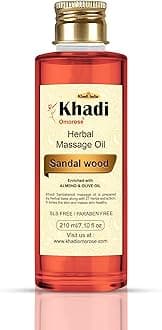 KHADI Omorose Biosur Pharma Almond, Jojoba, Wheatgerm, Olive, Sesame, Vitamin E, Sandalwood Massage Oil (210ml)