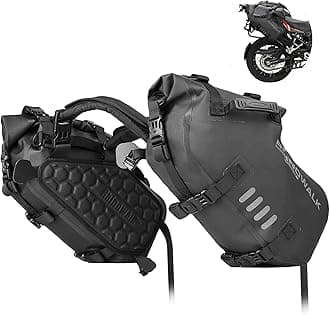 Rhinowalk 18L (9L x 2) Waterproof Engine Saddle Bag Motorcycle Accessories (Black 18L)