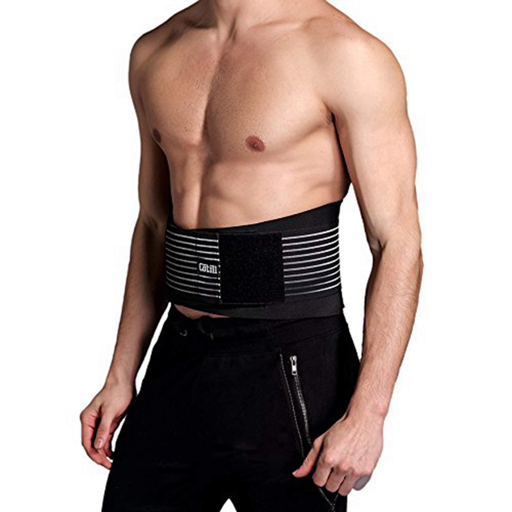 Cotill Lower Back Support Belt - Lumbar Support Brace for Pain Relief and Injury Prevention - Dual Adjustable Straps and Breathable Mesh Panels (S/M)