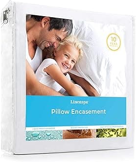 Linenspa Waterproof Pillow Encasement-Blocks Out Liquid, Standard Pillow Protector
