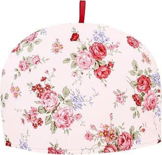 Angoily Teapot Warmer Large Tea Cosy, Insulation Cover for Teapot, Thick Cotton Cloth Tea Cozy with Multi-Color Floral Design Keeps Warm and Protects from Dust Ideal for Home Kitchen 13.0 * 9.0inches