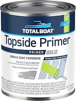 Marine Topside Boat Paint Primer for Fiberglass and Wood (Gray, Quart)