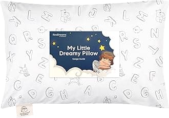 KeaBabiesToddler Pillow with Pillowcase - My Little Dreamy Pillow - Organic Cotton Toddler Pillows for Sleeping, Kids Pillow, Travel Pillows for Sleeping, Mini Pillow, Toddler Bed Pillows (ABC Land)