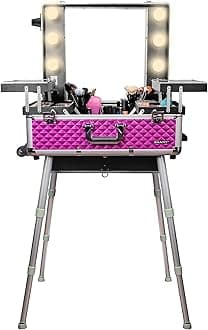 SHANY Studio ToGo Wheeled Trolley Makeup Case & Organizer with Light - Purple