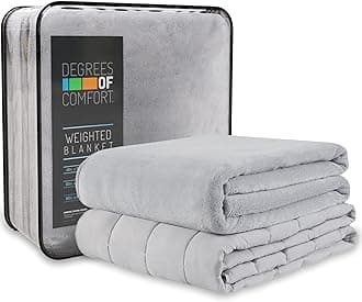 Degrees of Comfort Weighted Blanket w/ 2 Duvet Covers Include Cooling Coolmax for Hot & Cold Sleepers|Advanced Nano-Ceramic Beads Deliver Durability & Silky Comfort (60x80 20lbs, Grey)
