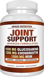 Glucosamine Chondroitin Turmeric Msm Boswellia - Joint Support Supplement for Relief 180 Tablets for Bones, Back, Knees, Hands (120 Capsules)