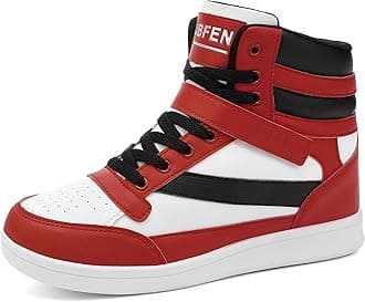 UBFEN Womens High Top Sneakers with Hidden Wedge Heel Ankle Support 2 Inch Height Increase 80s Retro Casual Boots