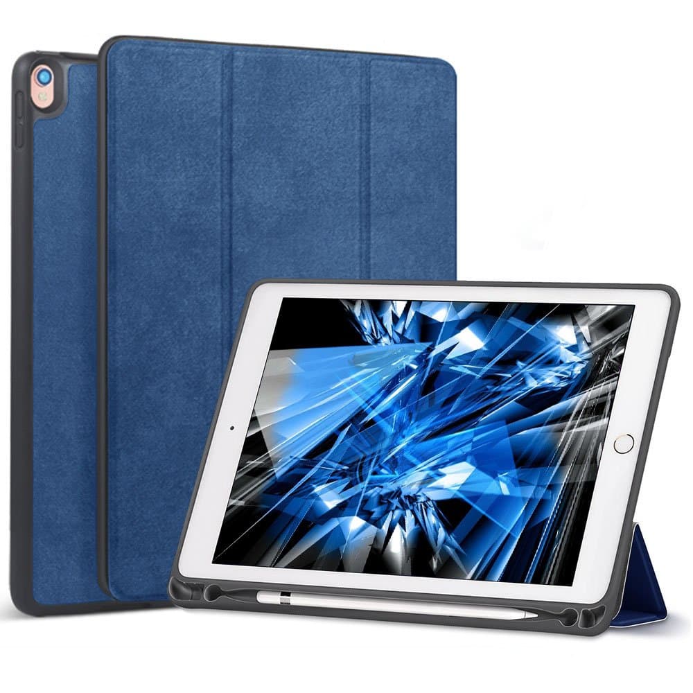 iPad Air 10.5 / Pro 10.5 Generation Case with Apple Pencil Holder, Slim Lightweight Stand Protective Cover with Auto Wake/Sleep for iPad Air 3 10.5 Inch Tablet (Blue ipad pro 10.5)