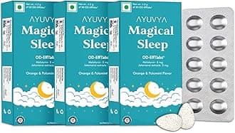 Ayuvya Magical Sleep Melatonin Effervescent Tablets, 30 Tablet, Night Time Sleep Aid, Non Habit Forming, Pack of 3 | As Seen on Shark Tank