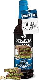 Sugar Free Coffee Syrup, Dubai Chocolate Flavored Syrup for Drinks, Lattes, and Desserts – 25.4 fl oz