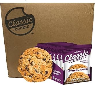 Classic Cookie Soft Baked Oatmeal Raisin Cookies, Full Case of 12 Boxes, 96 Individually Wrapped Cookies