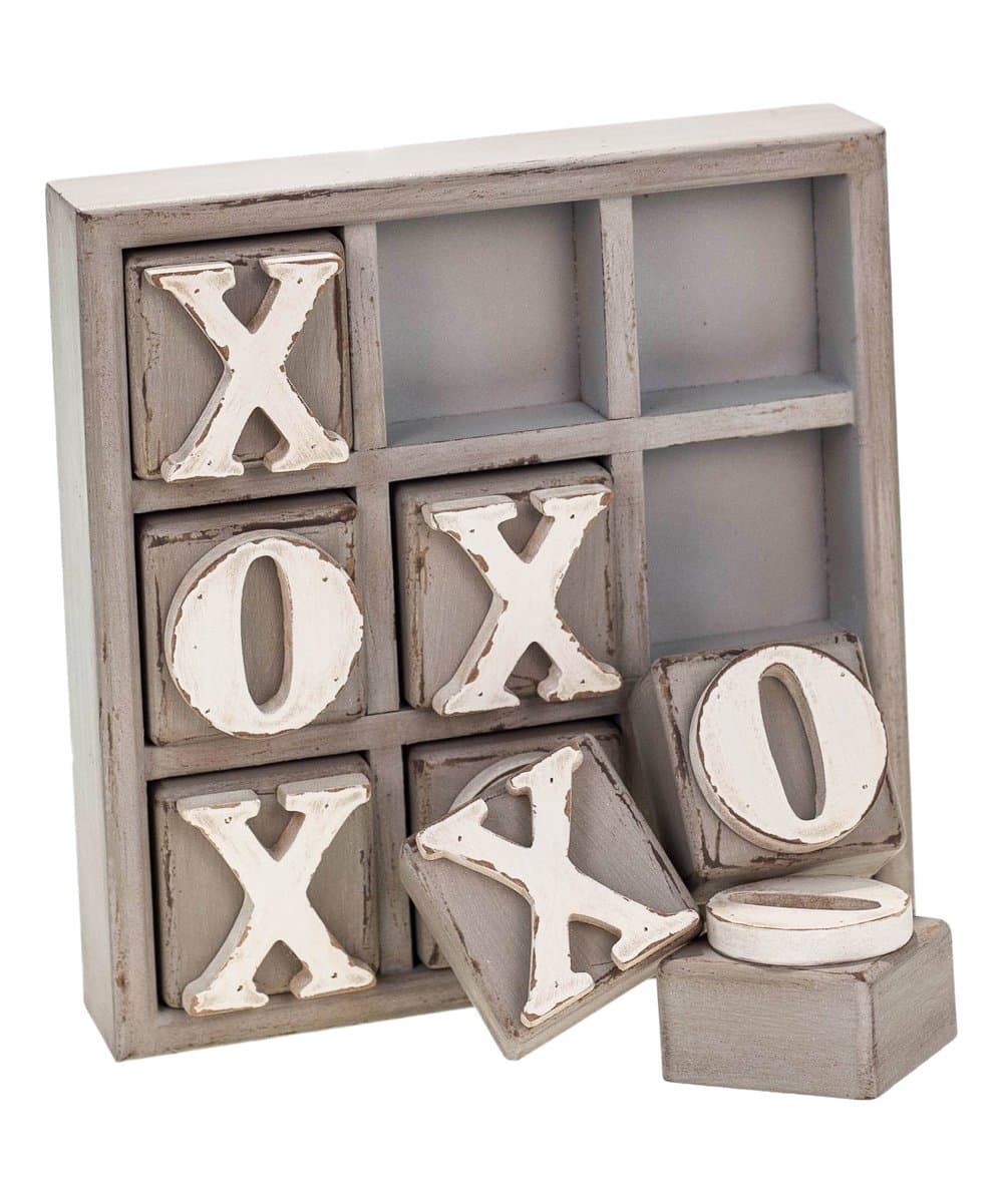 VIP Home Wood Block Tic Tac Toe