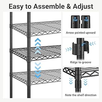 VIPEK V6 Wire Garment Rack Heavy Duty Clothes Rack for Hanging Clothes, Metal Freestanding Closet Wardrobe Rack, 71.2" L x 14.6" W x 76.4" H, Max Load 660lbs, Medium Size (Black)