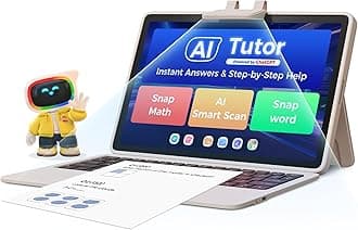AI Kids Tablet with Parental Control - 50000+ Content AI Tutor Learning Tablet with ELA, Math, ABC, Word, Read, Phonics, STEM for Homeschooler Educational Study for G1 - G6 (TalPad T100 with Keyboard)