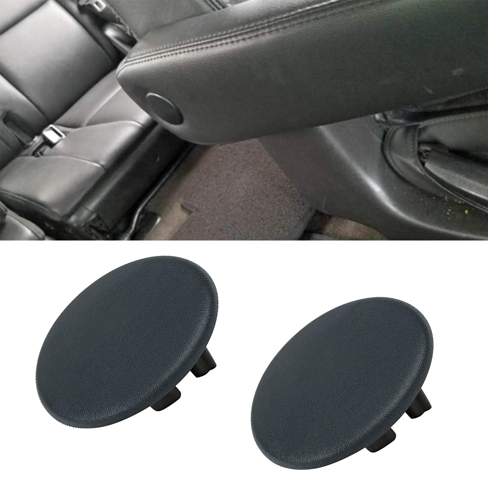 A ABIGAIL Armrest Cap Cover Repacement for 07-19 Chevy Tahoe, Suburban, Yukon, Escalade - 15279689 OEM Replacement Left or Right Rear Bucket Seat Arm Rest Snap Handle Trim Bolt - Black