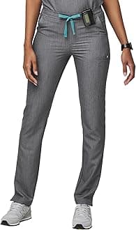 FIGS YOLA Skinny Scrub Pants for Women — Slim Fit, Straight Leg, 11 Pockets 4-Way Stretch, Anti-Wrinkle