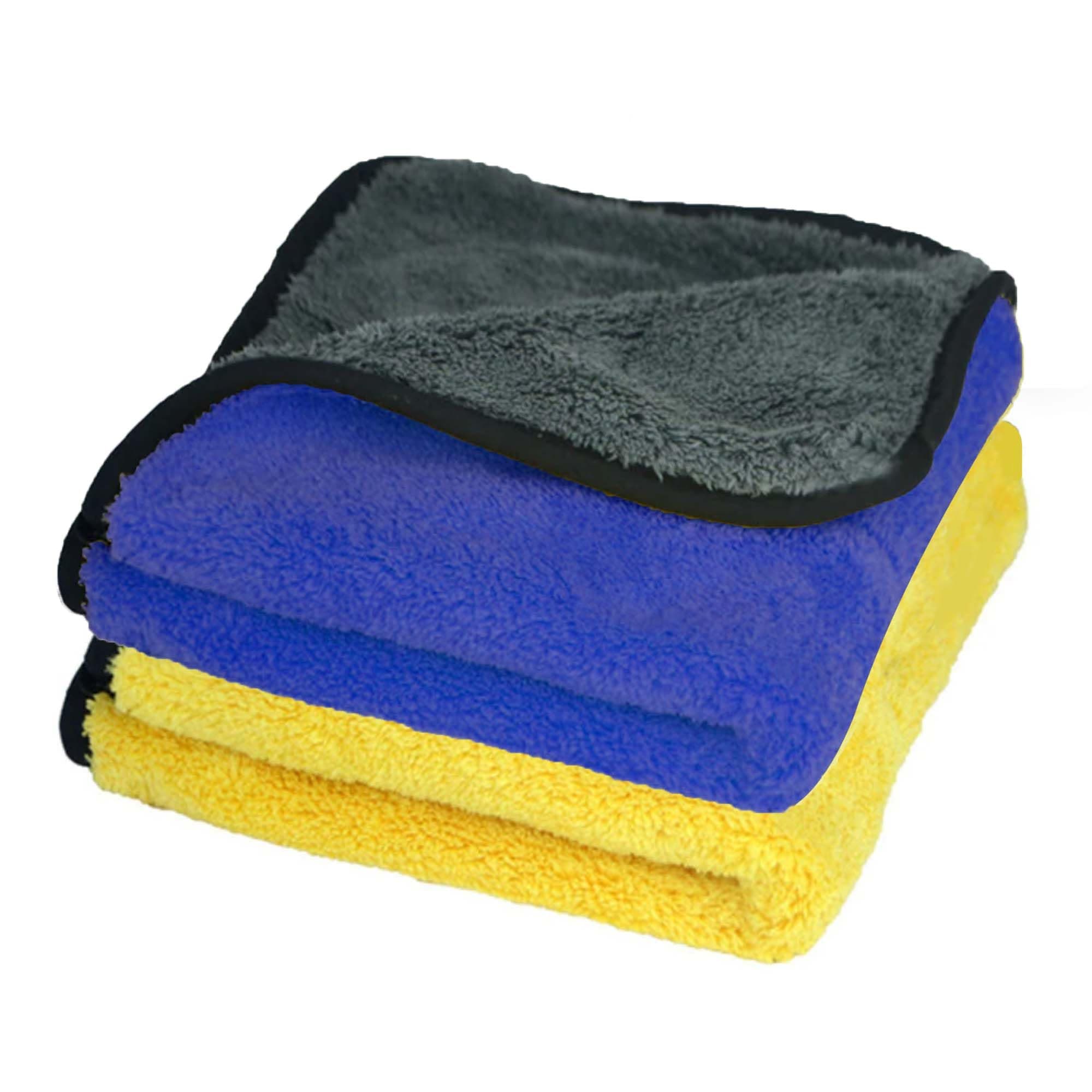Multipurpose Microfiber 800 GSM Pack of 2-40cm x 40cm Cleaning Towel Microfibre Cloth Highly Absorbent Dust Towels for All Vehicles Bikes Cars Glass Kitchens - Multicolour