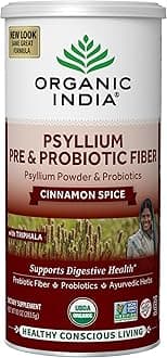 Psyllium Husk Powder - Pre & Probiotic Fiber Supplement, Organic Psyllium Husk Fiber Supplement with Whole Psyllium Husk, USDA Certified Organic, Vegan, Gluten Free - Cinnamon, 10 Oz