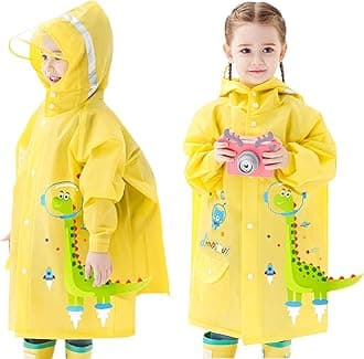 Kids Raincoats for Girls Boys Waterproof Rain Jacket Cartoon Dinosaur Children Toddler Rain Wear Children Rain Poncho M Size 3-4 Years