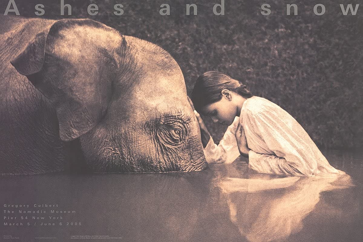 Gregory Colbert - Girl With Elephant Art Print Offset Lithograph Edition of 2000
