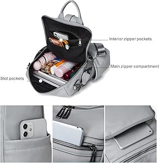 OPAGE Backpack Purse for Women Leather Fashion Designer Tassel Backpack Purse Ladies Shoulder Bag Travel Backpack Bag