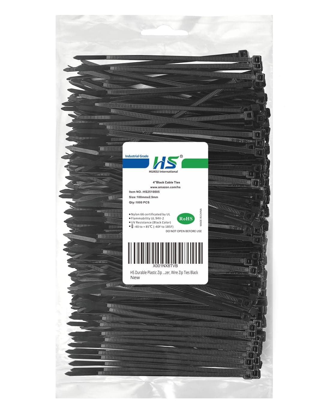 4 Inch Zip Ties Black