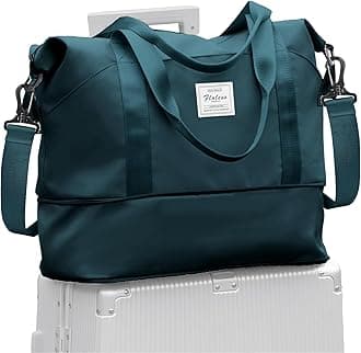 Travel Duffel Bag, Sports Tote Gym Bag, Shoulder Weekender Overnight Bag for Women