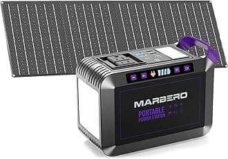 MARBERO 172Wh Solar Generator with 40W Solar Panel, Portable Power Station 200W, Camping, Outdoor, Hiking, Fishing, Emergency