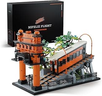 Flight Railway Train Building Set, Vintage Cable Car Railway Display Model for Décor, Memorable Festival Gift for Adults (2,892 PCS, NF10294)