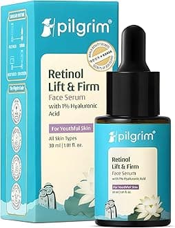 PILGRIM Korean 0.5% Retinol & 1% Hyaluronic Acid Lift & Firm Anti Aging Serum | Retinol serum for face| Reduce Fine Lines & Wrinkles|For Men & Women |All Skin Types|30ml