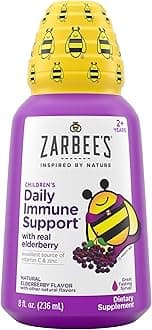 Elderberry Syrup for Kids, Daily Immune Support with Vitamin C & Zinc, Childrens Liquid Supplement, Natural Berry Flavor, 8 fl oz
