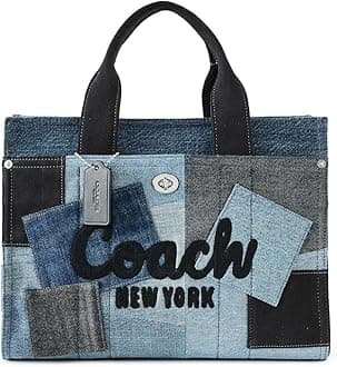 COACH Women's Denim Patchwork Cargo Tote