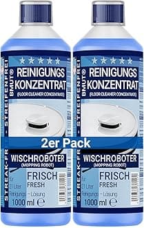 2x 1000ml Wischroboter Reinigungsmittel Konzentrat | extra frischer Duft | streifenfrei & schaumarm + Dosierbecher | Bodenreiniger u.v.m.