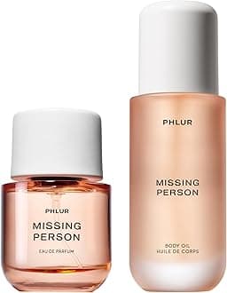 Missing Person Eau de Parfum Full Size 50mL & Missing Person Body Oil (4 Fl Oz) with Bergamot, Musk, Orange & Sandalwoo