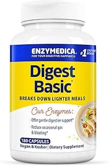 Enzymedica, Digest Basic, Dietary Supplement to Support Digestive Relief, Vegan, Gluten Free, Non-GMO, 180 capsules (180 servings)
