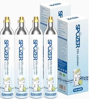 60L CO2 Cylinder For Sodastream, Exchange Carbonator Compatible With SodaMaker Appliances, Adaptation: FIZZ, ONE TOUCH, JET waiting for thread cylinders, 4 Cylinders