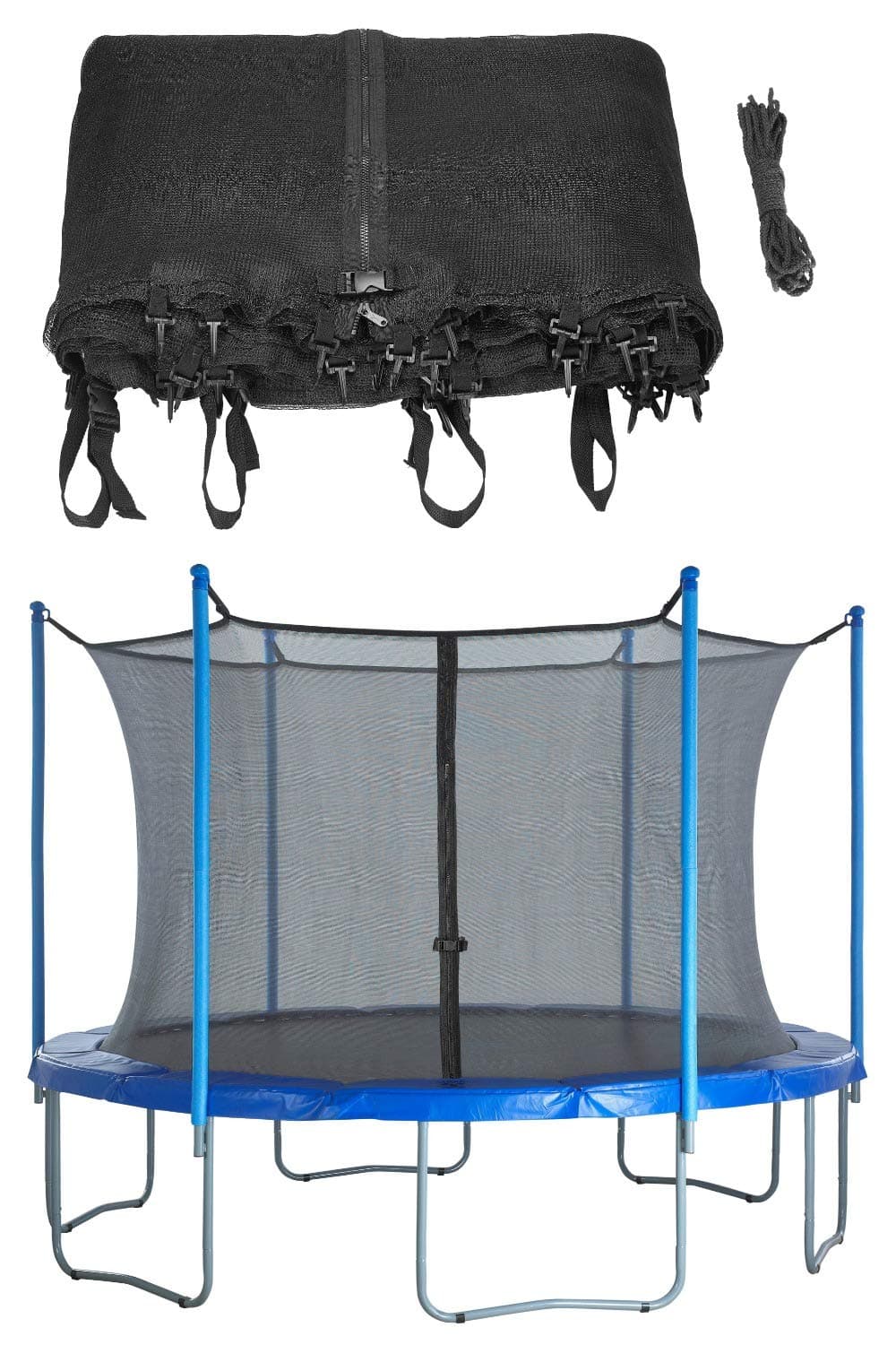 Upper Bounce 12' Trampoline Enclosure Exercise Safety Net Fits 12 FT Round Frames Using 4 Poles or 2 Arches (Poles not Included)