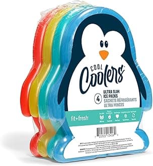 Cool Coolers Lunch Ice Packs, Set of 4, Multicolored, Penguins