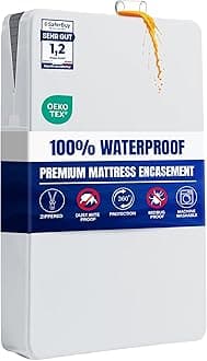 Utopia Bedding Premium Waterproof Mattress Encasement Cot Bed (70 x 140 x 15 cm), Zippered Mattress Protector, Bed Bug and Dust Mite Proof Mattress Cover, White